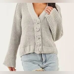 POL Heather Gray Knit Cardigan